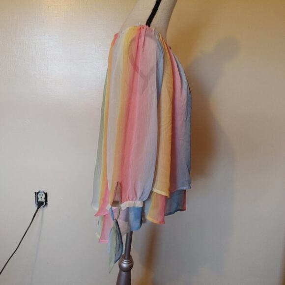 A new Approach A.N.A Size Small Sz S light Sheer Pastel Long Sleeve Bow Sherbet - Picture 8 of 12